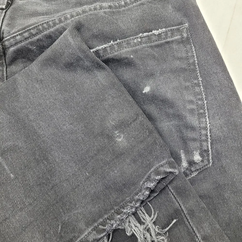 Agolde 90s midrise loose fit black jeans ripped distressed audio - Picture 12 of 12